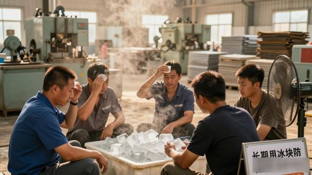 车间高温不用愁 普陀防暑降温冰块成了工人的救命凉方